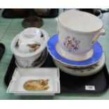Two 19th Century armorial plates plus other china