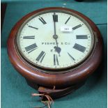 A 19th Century mahogany dial clock marked Fisher & Co