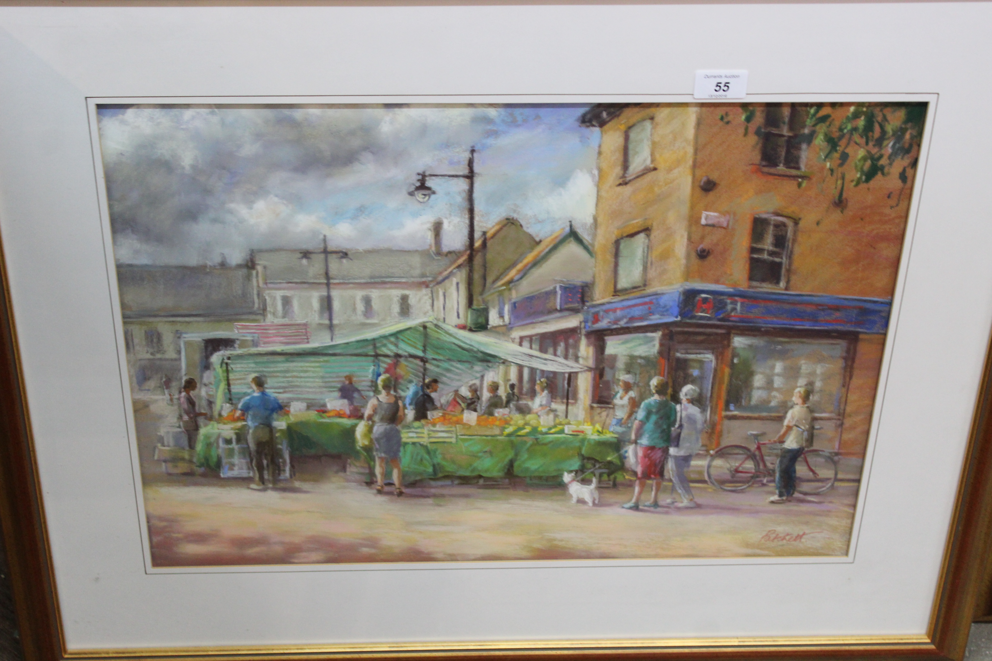 John Patchett pastel 'Beccles Market',