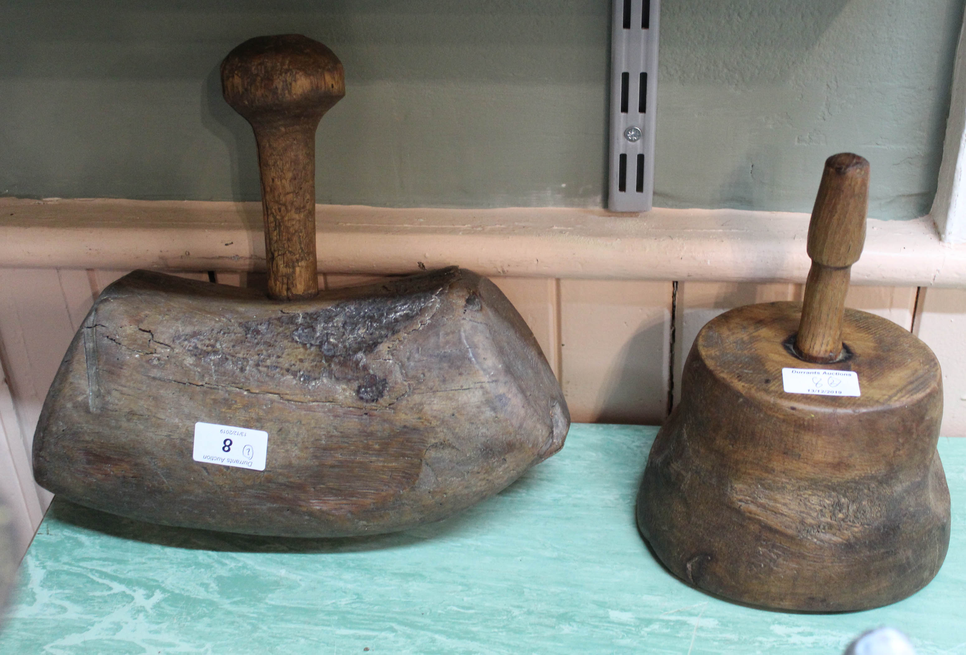 Two 18th Century wood Masons mallets