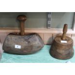 Two 18th Century wood Masons mallets