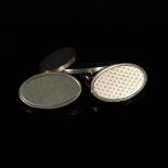 A pair of 9ct gold oval cufflinks,