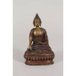 A bronze seated Buddha,