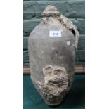 A Mediterranean pottery amphora with marine concretions,