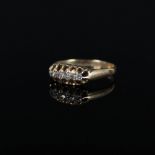 An 18ct gold five stone diamond ring,