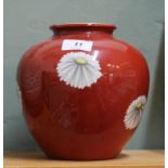 A Noritake orange ground chrysanthemum vase,