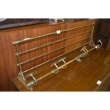 Brass Effect Wall Mounted Hat & Coat Rack Shelf