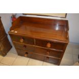 Victorian Mahogany Two over Two Chest of Drawers with Gallery Back