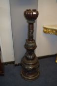 Tall Bronze Incense Burner with Embossed Bird Decoration