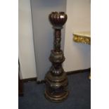 Tall Bronze Incense Burner with Embossed Bird Decoration