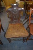 Victorian Mahogany Hall Chair with Panel Back