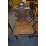 Victorian Mahogany Hall Chair with Panel Back