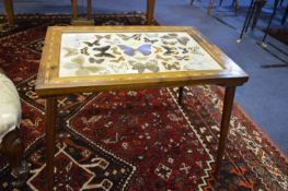 Framed Butterfly Collection Panel Coffee Table