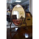 Edwardian Inlaid Mahogany Oval Framed Toilet Mirror