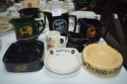 Collection of Wade Brewery Advertising Jugs and Ashtrays