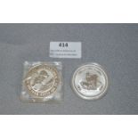 Two Australian Silver Proof $1 - Kookaburra Coin and Another