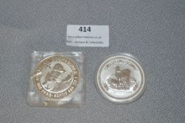 Two Australian Silver Proof $1 - Kookaburra Coin and Another