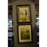 Pair of Wills Advertising Print in Original Wills Frames - Bulwark Cut Plug and Cut Golden Bar Tobac