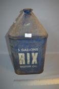 5 Gallon Rix Motor Oil Can