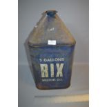 5 Gallon Rix Motor Oil Can