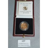 1998 Gold Proof Sovereign in Presentation Case