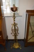 Victorian Brass & Copper Standard Oil Lamp