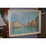 Framed Oil Painting on Canvas - Venice Canal Scene by Jacopo Grimani