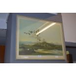 Signed Vernon Ward Print - Flying Ducks