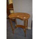 Edwardian Mahogany Inlaid Kidney Shaped Occasional Table