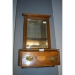 Edwardian Inlaid Walnut Hall Mirror Shelf