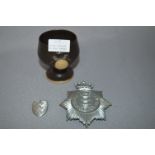 Hull City Police Helmet Badge, Pin Badge and Commemorative Beaker