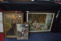 Four Assorted Victorian Prints Including Pears
