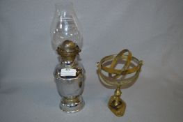 Chrome Oil Lamp with Brass Gimbal