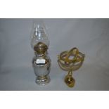 Chrome Oil Lamp with Brass Gimbal