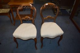 Pair of Victorian Mahogany Balloonback Dining Chairs