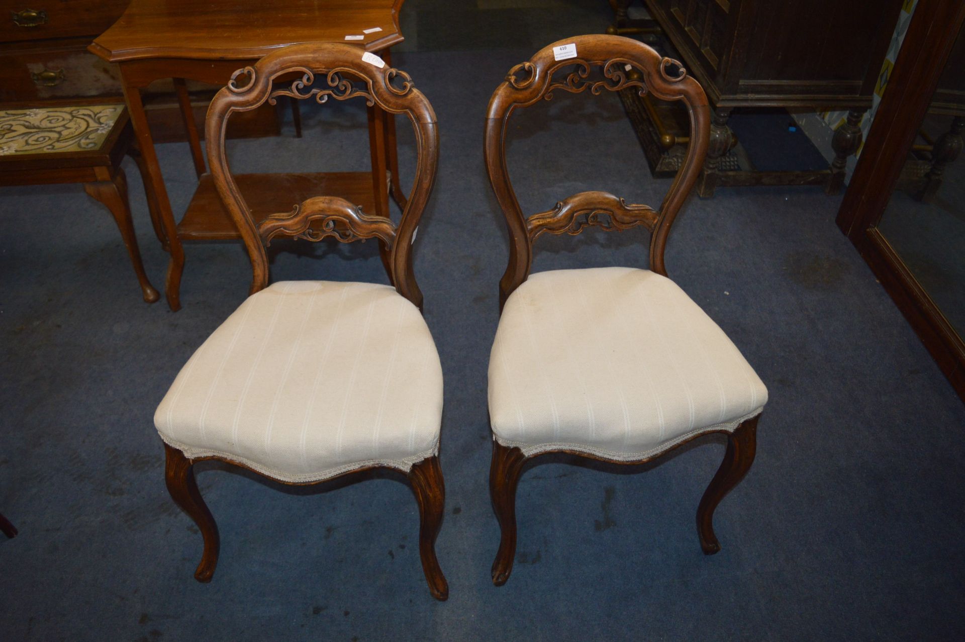 Pair of Victorian Mahogany Balloonback Dining Chairs