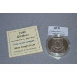 1998 Kiribati Lady of the Century Queen Mother Silver Proof $5 Coin