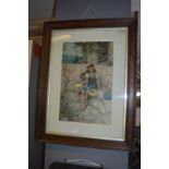 Oak Framed Pears Print by W.S.Coleman