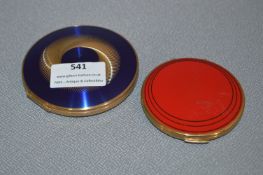 Two Enameled Stratton Compacts