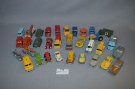 Tray Lot of Lesney and Matchbox Play Worn Diecast Model Vehicles