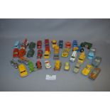 Tray Lot of Lesney and Matchbox Play Worn Diecast Model Vehicles