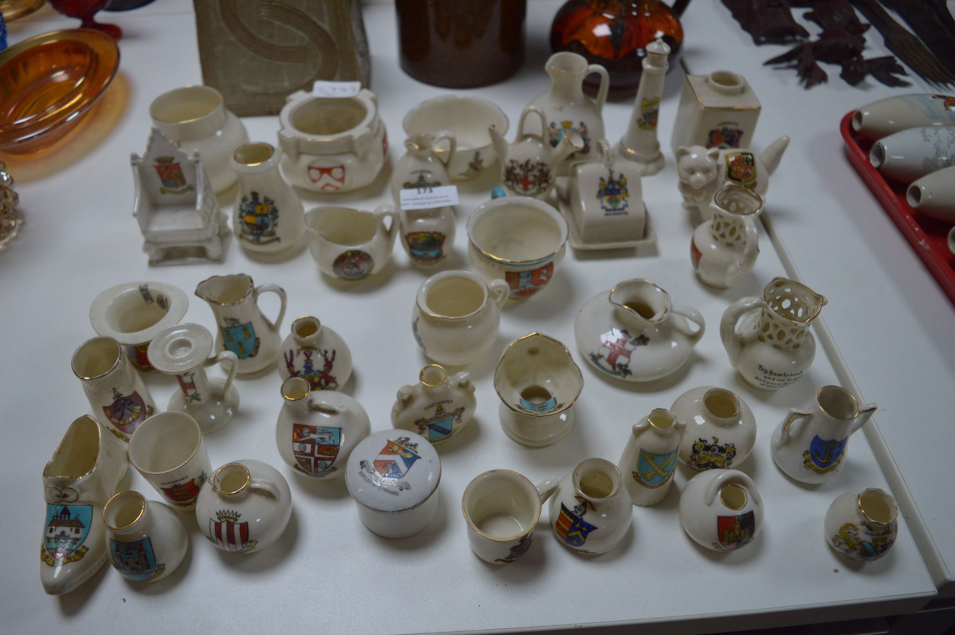 Collection of Forty Crested Ware Ornaments