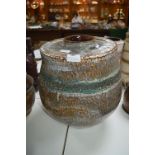 Large Studio Pottery Vase with Greek Lettering