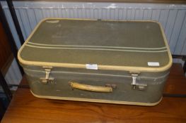 Vintage Suitcase with Contents of Fur Hats and Wraps