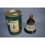 Tinned Wade Bells Whiskey Decanter - Christmas 1990