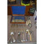 Mahogany Cased Cutlery and Other Silver Plated Cutlery