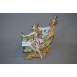 Continental Porcelain Figurine - Girl on Shell Sailing Boat