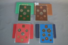 Four Sets of British and Northern Irish Coinage - 1972, 73, 74 & 75