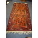 Persian Patterned Red Ground Rug 92" x 42"