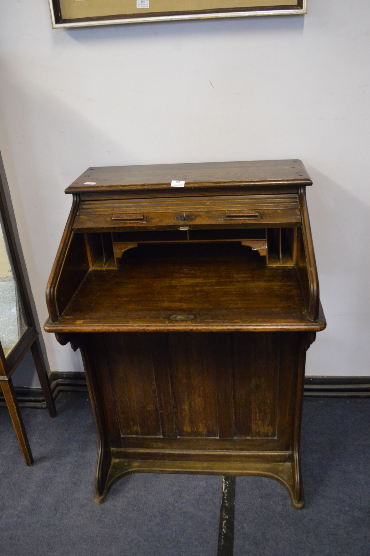 Lebus Oak Roll Top Desk